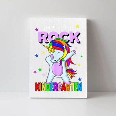 Rock Kindergarten Dabbing Unicorn Girl Back To School Canvas