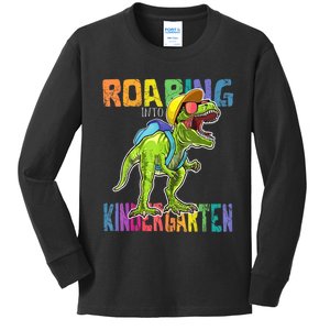 Roaring Kindergarten Dinosaur T Rex Back To School Boy Kids Long Sleeve Shirt