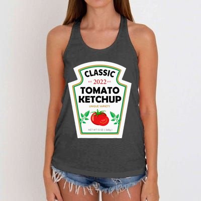 Red Ketchup DIY Costume Matching Couples Groups Halloween Women's Knotted Racerback Tank