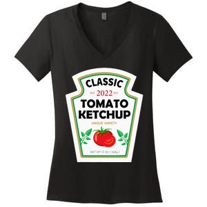 Red Ketchup DIY Costume Matching Couples Groups Halloween Women's V-Neck T-Shirt