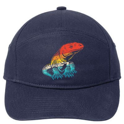 Retro Komodo Dragons Lover Lizard Komodo Dragon 7-Panel Snapback Hat