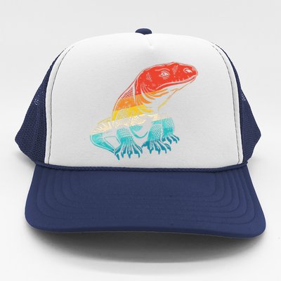 Retro Komodo Dragons Lover Lizard Komodo Dragon Trucker Hat