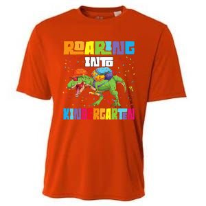 Roaring Kindergarten Dinosaur T Rex Back To School Cooling Performance Crew T-Shirt