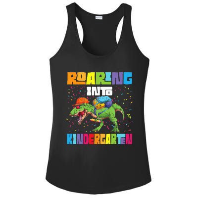 Roaring Kindergarten Dinosaur T Rex Back To School Ladies PosiCharge Competitor Racerback Tank