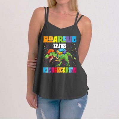 Roaring Kindergarten Dinosaur T Rex Back To School Women's Strappy Tank