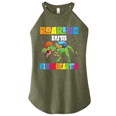 Roaring Kindergarten Dinosaur T Rex Back To School Women's Perfect Tri Rocker Tank