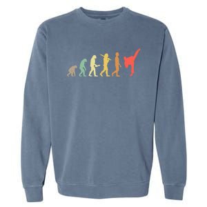 Retro Karate Evolution Gift For Karateka Gift Garment-Dyed Sweatshirt