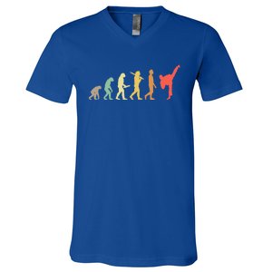 Retro Karate Evolution Gift For Karateka Gift V-Neck T-Shirt