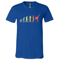 Retro Karate Evolution Gift For Karateka Gift V-Neck T-Shirt