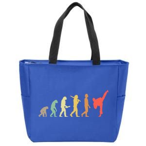 Retro Karate Evolution Gift For Karateka Gift Zip Tote Bag