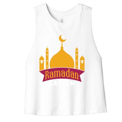 Ramadan Kareem Eid Mubarak Muslim Gift Women's Racerback Cropped Tank