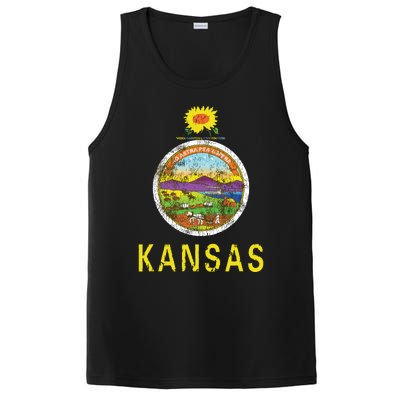 Retro Kansas Flag Vintage Ks Souvenir Gift PosiCharge Competitor Tank