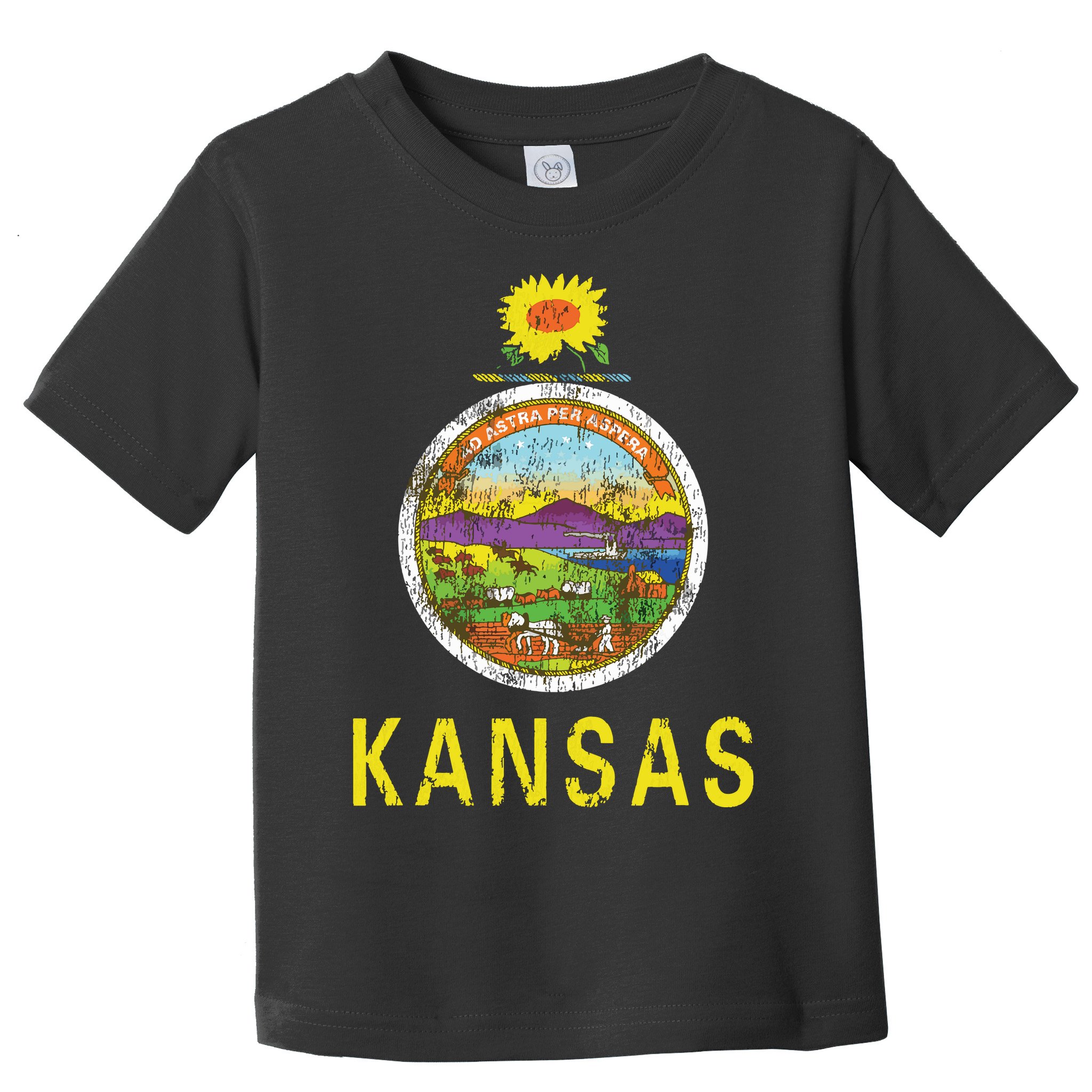 Retro Kansas Flag Vintage Ks Souvenir Gift Toddler T-Shirt