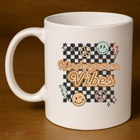 Retro Kindergarten First Day Of School 11oz C Handle Ceramic Mug