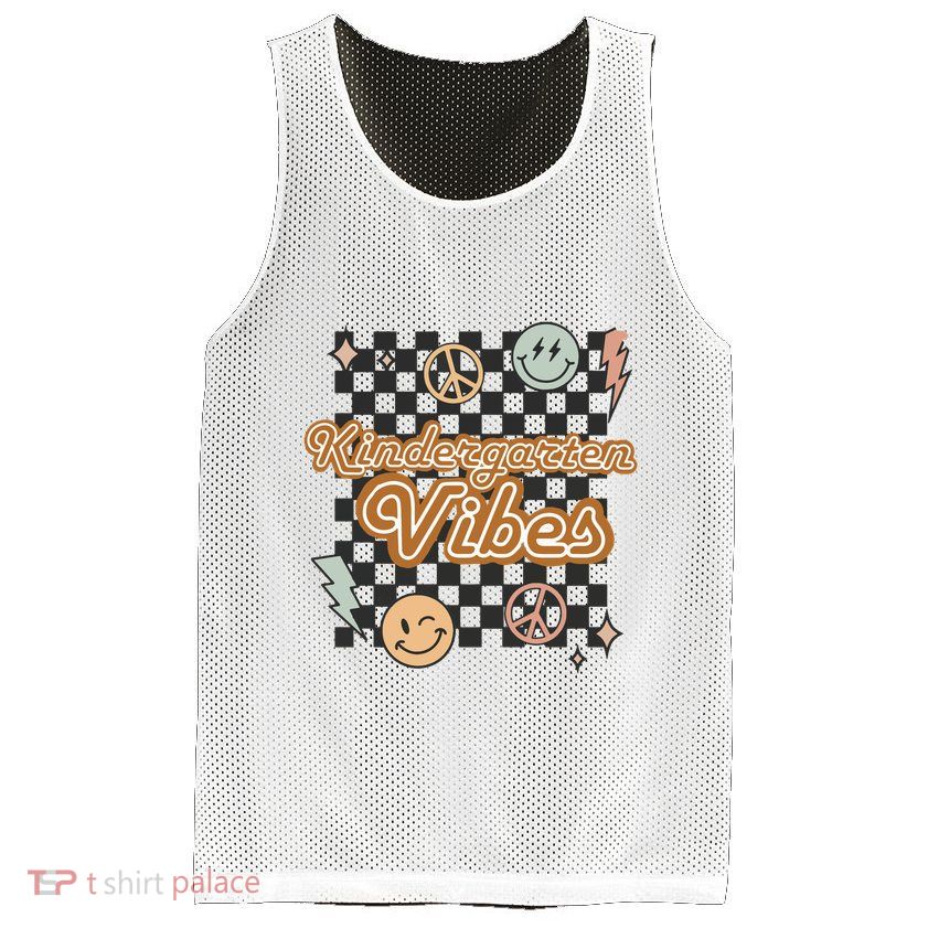 Retro Kindergarten First Day Of School Mesh Reversible Basketball Jersey Tank