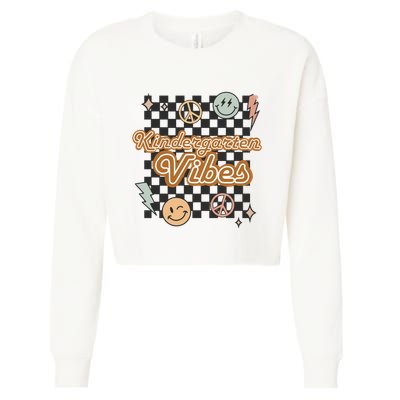 Retro Kindergarten First Day Of School Cropped Pullover Crew