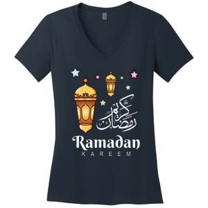 Ramadan Kareem Fasting For Muslim Islamic Gifts Idea Women's V-Neck T-Shirt