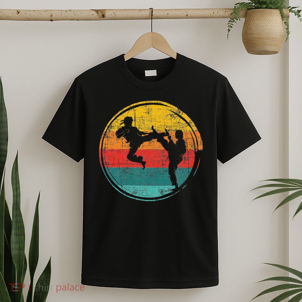 Retro Karate Fighter Karateka Combat Self Defense Coach T-Shirt