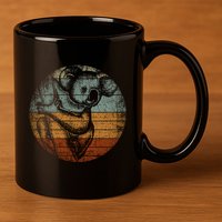 Retro Koala Great Gift 11oz C Handle Ceramic Mug