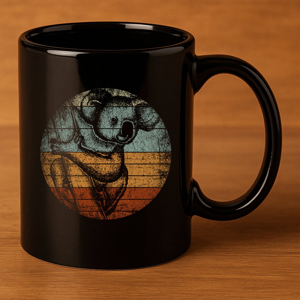 Retro Koala Great Gift 11oz C Handle Ceramic Mug