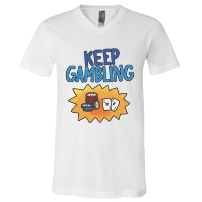 Raxd Keep Gambling V-Neck T-Shirt