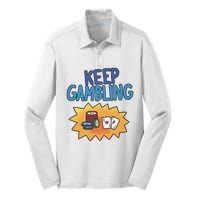 Raxd Keep Gambling Silk Touch Performance Long Sleeve Polo