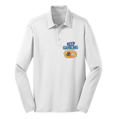 Raxd Keep Gambling Silk Touch Performance Long Sleeve Polo