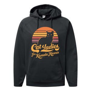 Retro Kamala Harris Cat Lady President 2024 Election Kamalaharris Performance Fleece Hoodie