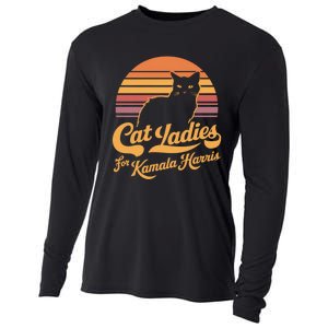 Retro Kamala Harris Cat Lady President 2024 Election Kamalaharris Cooling Performance Long Sleeve Crew