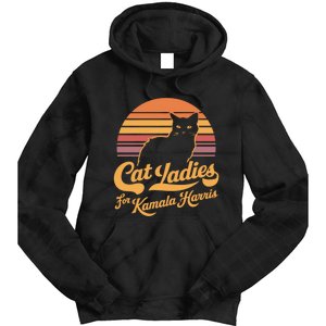 Retro Kamala Harris Cat Lady President 2024 Election Kamalaharris Tie Dye Hoodie