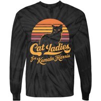 Retro Kamala Harris Cat Lady President 2024 Election Kamalaharris Tie-Dye Long Sleeve Shirt