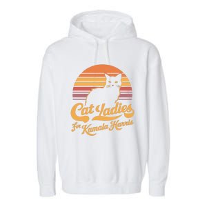 Retro Kamala Harris Cat Lady President 2024 Election Kamalaharris Garment-Dyed Fleece Hoodie