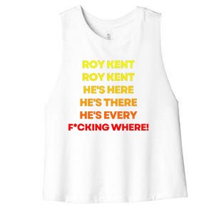 Roy Kent Hes Everywhere Women's Racerback Cropped Tank