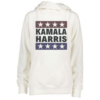 Retro Kamala Harris Vintage Madam Vice President Gift Womens Funnel Neck Pullover Hood