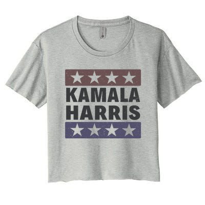 Retro Kamala Harris Vintage Madam Vice President Gift Women's Crop Top Tee