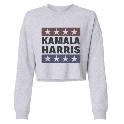 Retro Kamala Harris Vintage Madam Vice President Gift Cropped Pullover Crew