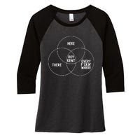 Roy Kent He Here He There He Is Every F*Ckin Where Women's Tri-Blend 3/4-Sleeve Raglan Shirt