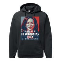 Retro Kamala Harris 2024 For President Election Campaign Performance Fleece Hoodie