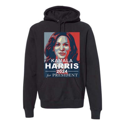 Retro Kamala Harris 2024 For President Election Campaign Premium Hoodie