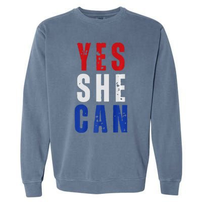 Retro Kamala Harris Yes She Can Kamala Harris 2024 Garment-Dyed Sweatshirt