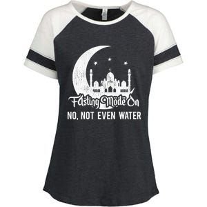 Ramadan Kareem Happy Ramadan Fasting Mode On Not Even Water Gift Enza Ladies Jersey Colorblock Tee