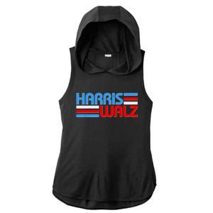 Retro Kamala Harris Tim Walz 2024 Election Ladies PosiCharge Tri-Blend Wicking Draft Hoodie Tank