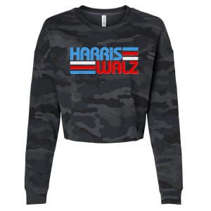 Retro Kamala Harris Tim Walz 2024 Election Cropped Pullover Crew