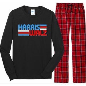 Retro Kamala Harris Tim Walz 2024 Election Long Sleeve Pajama Set