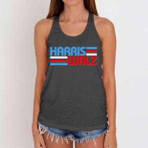 Retro Kamala Harris Tim Walz 2024 Election Women's Knotted Racerback Tank