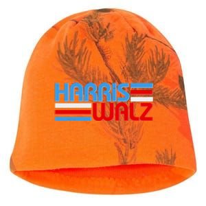 Retro Kamala Harris Tim Walz 2024 Election Kati - Camo Knit Beanie