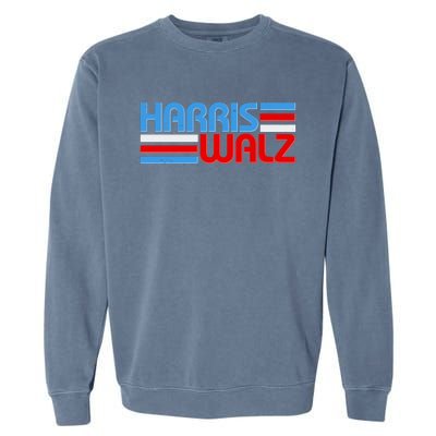 Retro Kamala Harris Tim Walz 2024 Election Garment-Dyed Sweatshirt