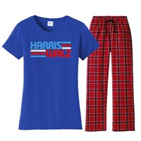 Retro Kamala Harris Tim Walz 2024 Election Women's Flannel Pajama Set