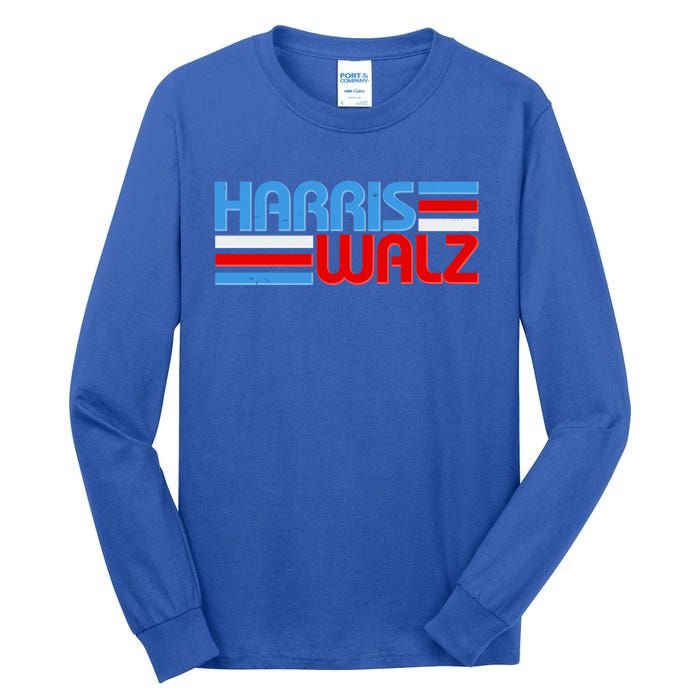 Retro Kamala Harris Tim Walz 2024 Election Tall Long Sleeve T-Shirt