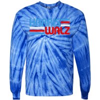 Retro Kamala Harris Tim Walz 2024 Election Tie-Dye Long Sleeve Shirt